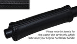 BLACK STITCH HANDBRAKE HANDLE LEATHER SKIN COVER FITS SMART FORTWO 451 07-14