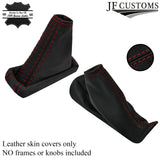 D RED STITCH LEATHER AUTO AUTOMATIC GEAR+HANDBRAKE COVERS FOR VOLVO XC70 05-07