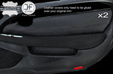 BLACK STITCH 2X FRONT DOOR CARD TRIM LEATHER COVERS FITS LEXUS SC 430 SC 01-09