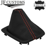 RED STITCH LEATHER MANUAL GEAR GAITER WITH PLASTIC FRAME FITS KIA RIO 17-21