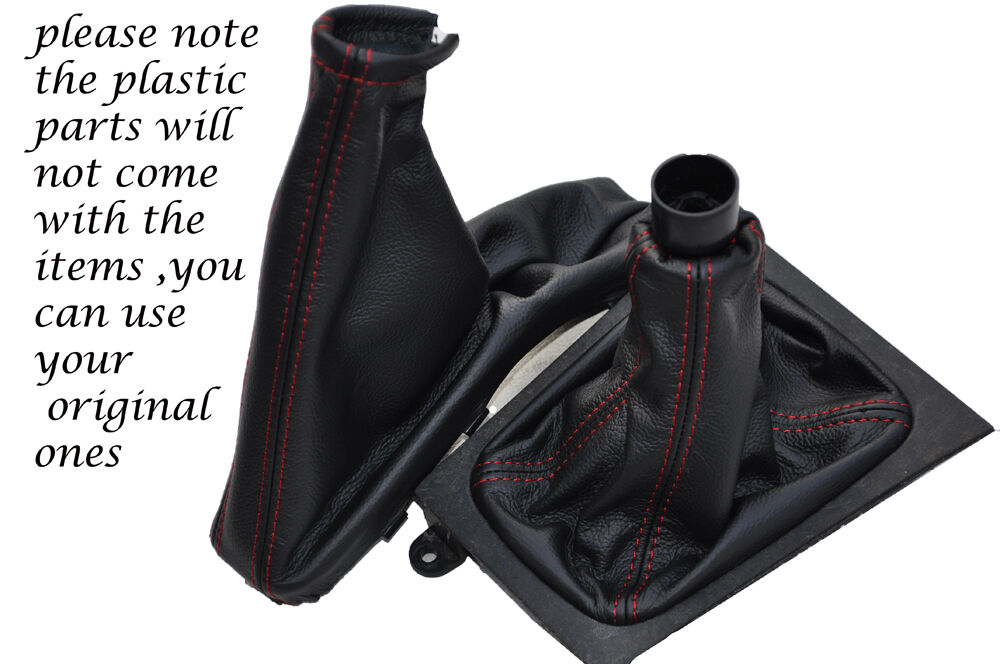 RED DOUBLE STITCH FITS ASTRA MK4 G COUPE TS LTHR GEAR+HANDBRAKE SET 1998-2005