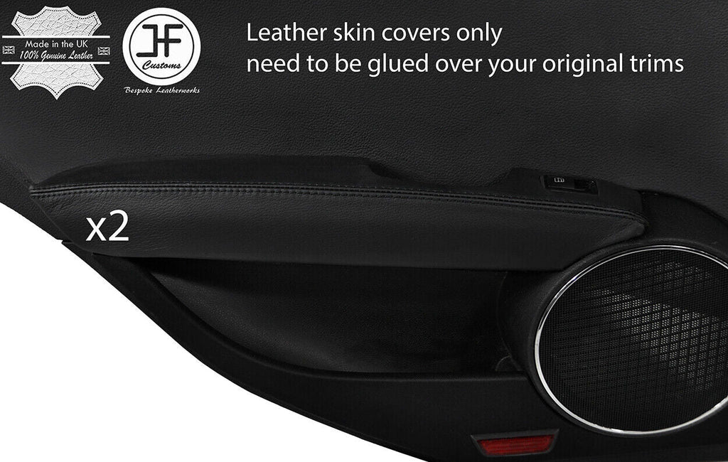 BLACK STITCH 2X REAR DOOR ARMREST LEATHER COVER FOR MERCEDES C CLASS W204 07-14