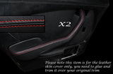 RED STITCH 2X REAR DOOR HANDLE ARMREST SKIN COVERS FITS MERCEDES W116 72-80