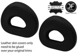 BLACK BLACK 2 TONE 2X HEADREST REAL LEATHER COVERS FOR SMART ROADSTER 452 03-05