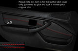 RED STITCHING 2X FRONT DOOR CARD TRIM SKIN COVER FITS BMW Z3 1995-2004