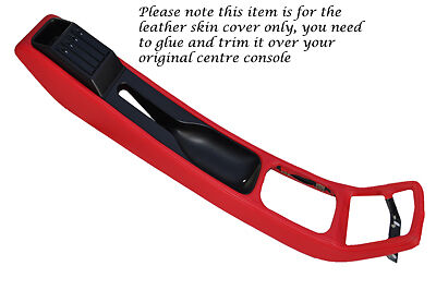RED LEATHER CENTRE CONSOLE TUNNEL SKIN COVER FITS PORSCHE 911 964 & 993