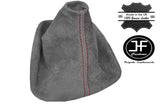 RED STITCH MANUAL GRAPHITE PU SUEDE GEAR GAITER FITS BMW 3 SERIES E36 E46
