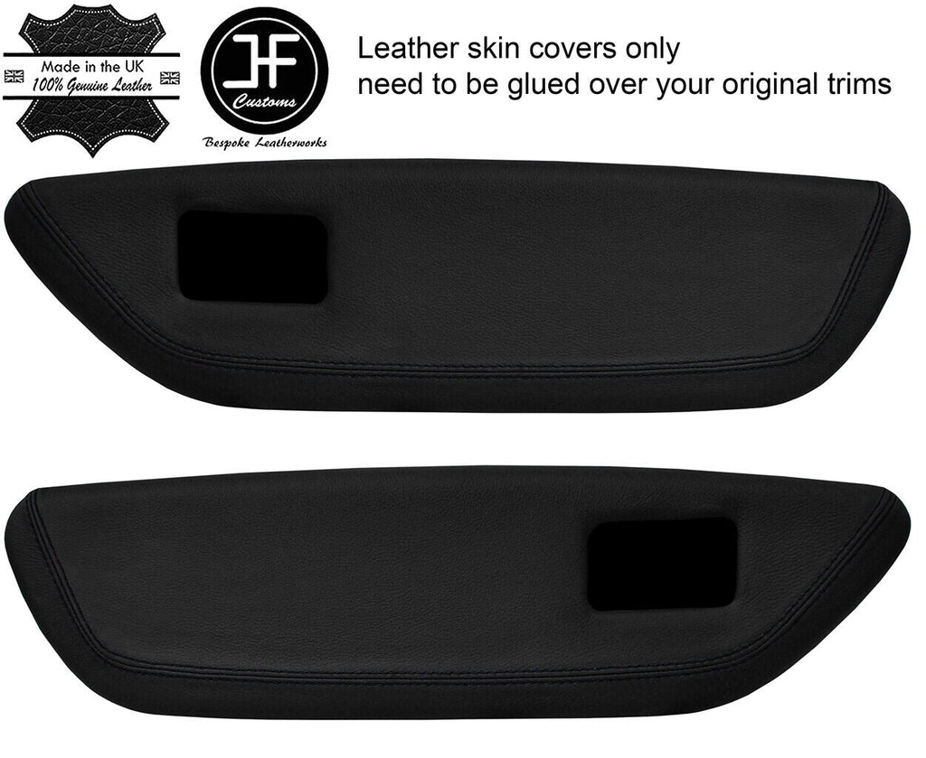 BLACK STITCH 2X FRONT DOOR CARD TRIM LEATHER COVER FOR MG MGF MK1 95-99 STYLE 2
