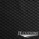 BLACK LEATHER SCALE PATTERN 100cm x 100cm QUALITY PREMIUM CRAFT TEXTILE DSG1