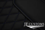 D BLUE DIAMOND STITCH VINYL 4X TAILORED FLOOR CARPETS FOR BMW MINI F56 13-21 JF1