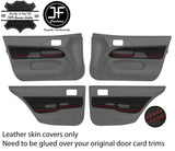 RED  STITCH 4X DOOR CARD TRIM REAL LEATHER COVERS FOR MITSUBISHI EVO 7 8 9 JF1