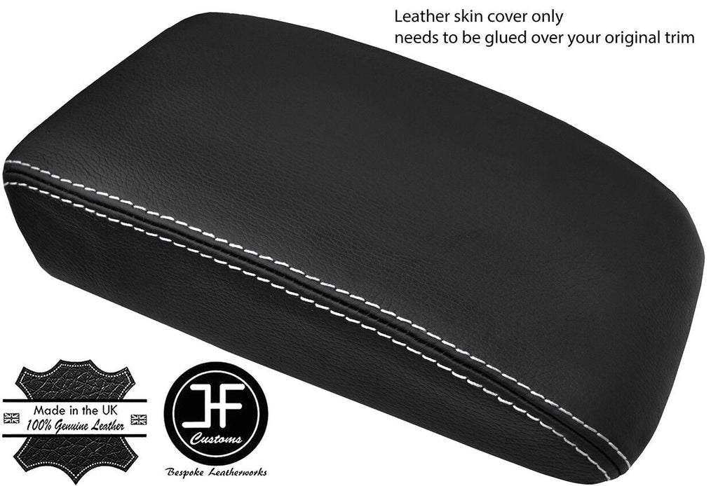 WHITE STITCH TOP GRAIN LEATHER ARMREST LID COVER FOR VW GOLF MK7 VII 2013-2018