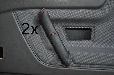 red stitch FITS VW CORRADO 88-95 2X DOOR HANDLE LEATHER COVERS CUSTOM NEW