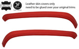 RED REAL LEATHER 2X REAR DOOR TRIM COVERS FOR BMW 3 SERIES E90 SALOON 06-13