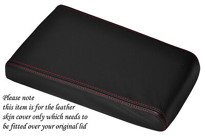 RED STITCHING FITS DODGE NITRO 2007-2012 BLACK LEATHER ARMREST LID COVER ONLY