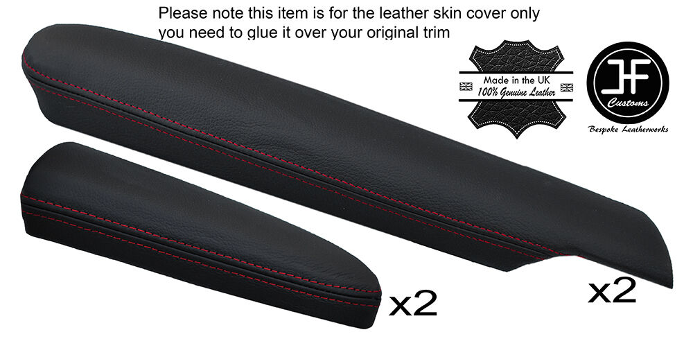 RED STICH 2X FRONT DOOR ARMREST LTHR COVERS FITS MERCEDES S CLASS W221 06-13
