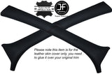 BLACK STITCH 2X A PILLAR LEATHER SKIN COVER FITS VW POLO MK5 6N2 1998-2001