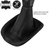BLACK & BLACK STRIPE REAL LEATHER MANUAL GEAR GAITER FITS CITROEN C3 MK3 16-19