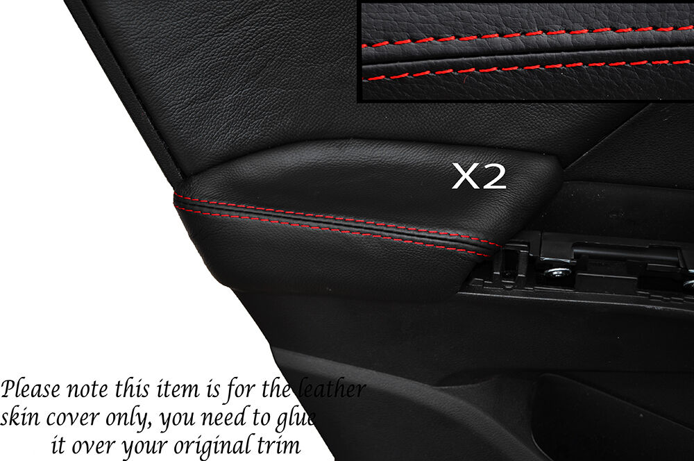 RED STITCH 2X REAR DOOR ARMREST SKIN COVER FITS HONDA CIVIC SE SE-T EX 2012+