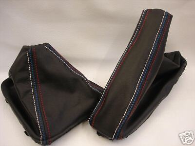 FITS BMW E30 E36 E34 E39 E46 Z3 BLACK GEAR/HANDBRAKE TRI STITCH CUSTOM NEW