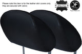 BLACK STITCHING 2X FRONT HEADREST LEATHER COVERS FITS FORD MUSTANG 2005-2009