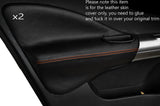 ORANGE STITCH 2X FRONT DOOR CARD TRIM LEATHER SKIN COVERS FITS NISSAN JUKE 10-15
