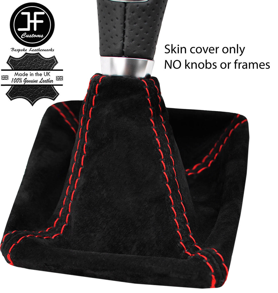 RED STITCH SUEDE MANUAL GEAR GAITER FOR MERCEDES CLA CLASS 2013-2018 CUSTOM NEW