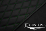 D GREEN DIAMOND STITCH VINYL 4XTAILORED FLOOR CARPETS FOR BMW MINI F56 13-21 JF1