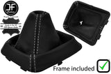 GREY STITCH LEATHER GEAR GAITER + PLASTIC FRAME FITS VOLVO 850 1992-1997