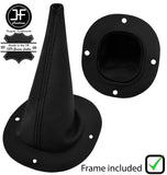 BLACK STITCH REAL LEATHER GEAR GAITER OVER RUBBER+PLASTIC FRAME FOR MG MGC GT