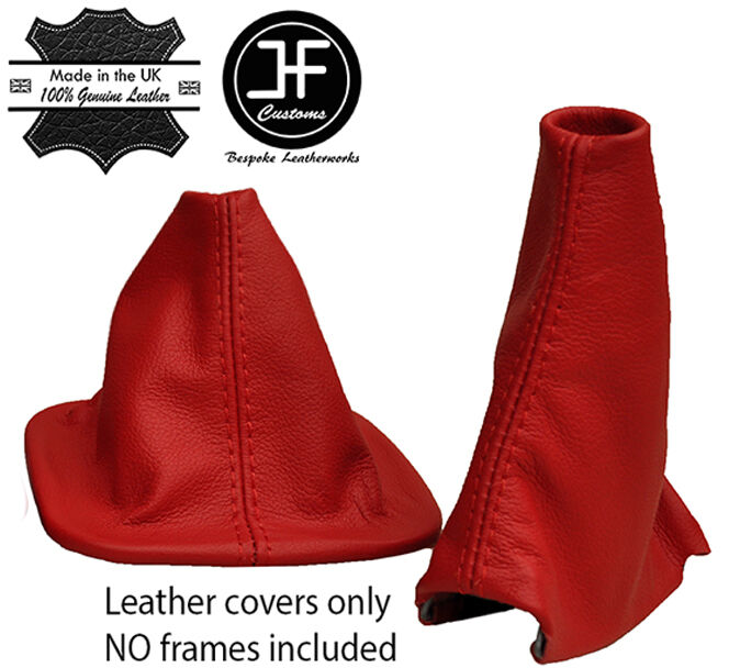 RED LEATHER AUTOMATIC GAITER SET FOR LAND ROVER DISCOVERY 200TDI 300TDI TD5 V8