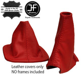 RED LEATHER AUTOMATIC GAITER SET FOR LAND ROVER DISCOVERY 200TDI 300TDI TD5 V8
