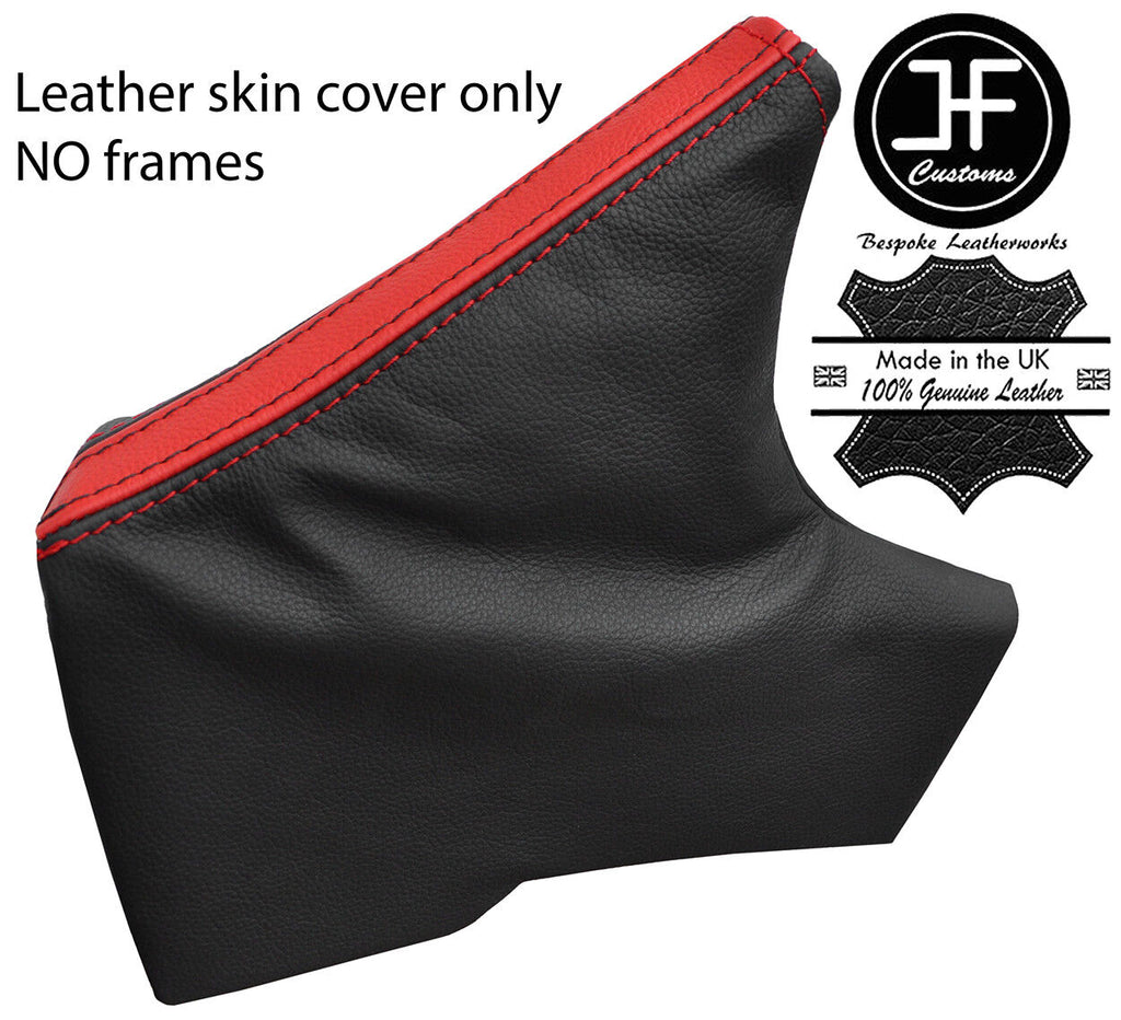 BLACK & RED  STRIPE LEATHER HANDBRAKE GAITER FOR TOYOTA GT86 SUBARU BRZ 12-17