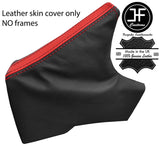 BLACK & RED  STRIPE LEATHER HANDBRAKE GAITER FOR TOYOTA GT86 SUBARU BRZ 12-17