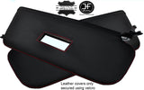 RED STITCHING 2X SUN VISORS LEATHER COVERS FITS FIAT 127 CUSTOM NEW MADE IN UK