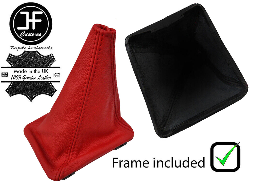 RED  TOP GRAIN LEATHER GEAR GAITER+PLASTIC FRAME FOR VW GOLF MK1 RABBIT JETTA