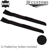 RED STITCH PERFORATED LEATHER 2XCAR KEY HOLDER FITS SMART FORTWO W451 07-12