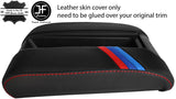 RED STITCH TRI STRIPE SLIDING PHONE ARMREST LEATHER COVER FOR BMW 5 E39 96-03