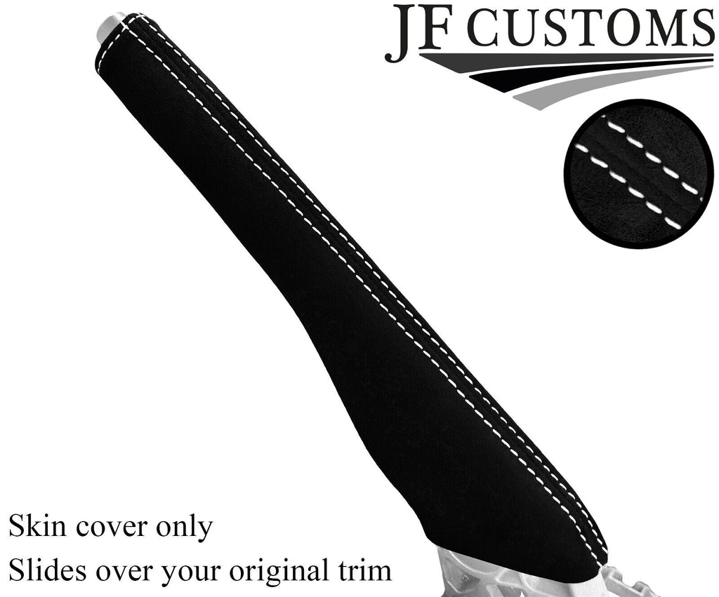 WHITE STITCH ITALIAN SUEDE HANDBRAKE COVER FITS VW CADDY 2015-2019 CUSTOM NEW