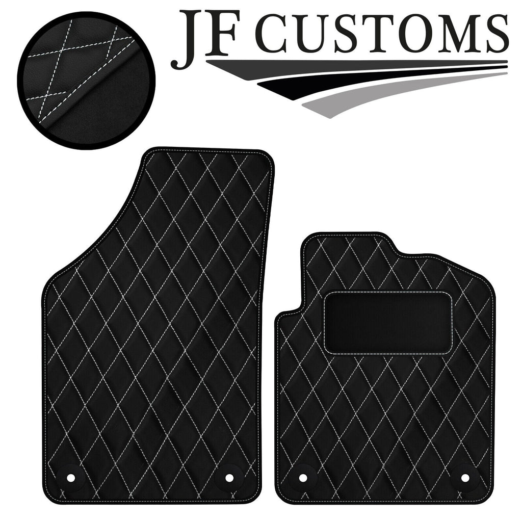 WHITE  DIAMOND STITCH VINYL 2X TAILORED FLOOR CARPET FOR PEUGEOT RCZ 09-15 JF1