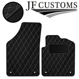 WHITE  DIAMOND STITCH VINYL 2X TAILORED FLOOR CARPET FOR PEUGEOT RCZ 09-15 JF1