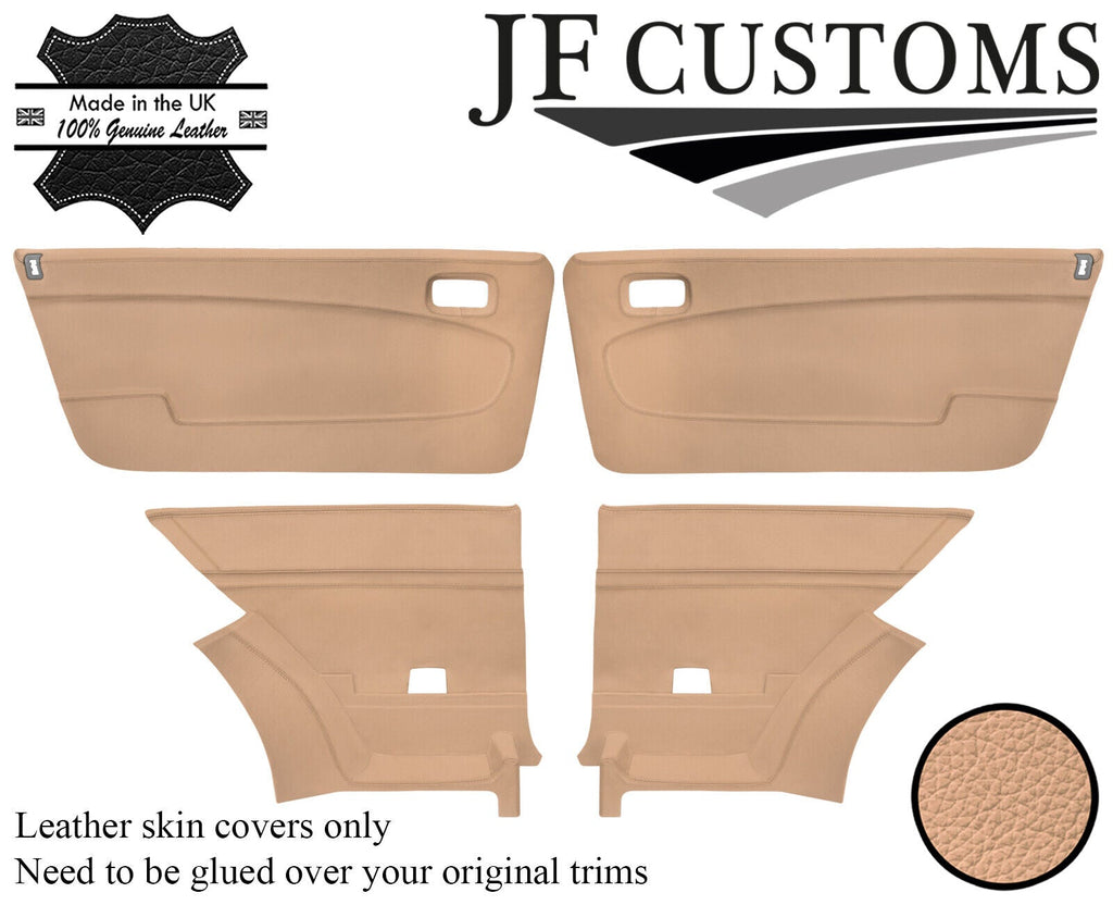 CREAM ITALIAN LEATHER 4X DOOR CARD COVER FOR LANCIA BETA VOLUMEX COUPE