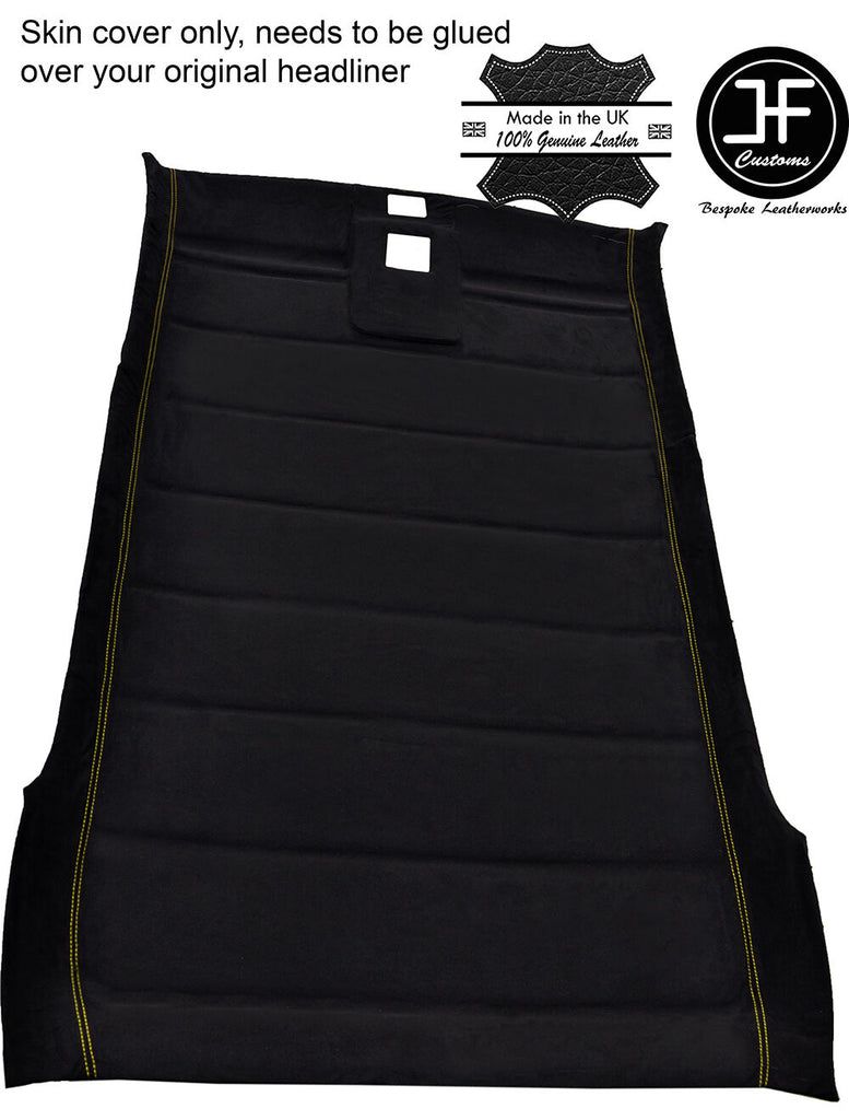 YELLOW STITCH ROOF HEADLINER LUXE SUEDE COVER FOR VW GOLF MK2 JETTA 83-92 5 DOOR
