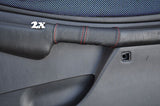 red sttiching FITS SUBARU IMPREZA WAGON WRX STI 98-01  2X DOOR HANDLE COVERS