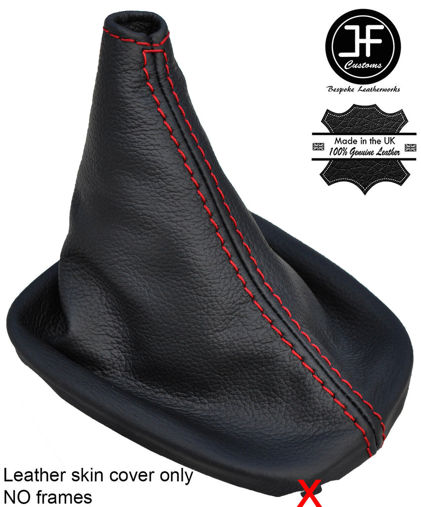RED STITCH TOP GRAIN LTHR GEAR GAITER FITS TOYOTA AYGO CITROEN C1 PEUGEOT 107