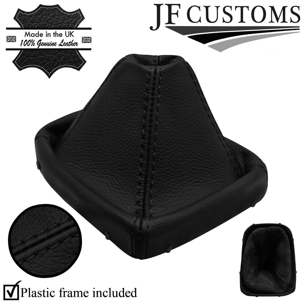BLACK STITCH ITALIAN LEATHER GEAR GAITER + PLASTIC FRAME FITS FIAT CROMA 05-10
