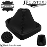 BLACK STITCH ITALIAN LEATHER GEAR GAITER + PLASTIC FRAME FITS FIAT CROMA 05-10