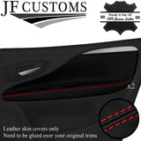 RED STITCH LEATHER 4X DOOR TRIM COVERS FITS FIAT PUNTO GRANDE EVO 5DR 09-15
