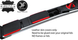 BLACK & RED TOP GRAIN LTHR GEAR GAITER+2X ARMREST COVERS FOR MAZDA RX8 03-12