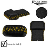 YELLOW STITCH 3X HEATER CONTROL LEVER KNOB COVERS + FRAMES FOR PORSCHE 924 EARLY